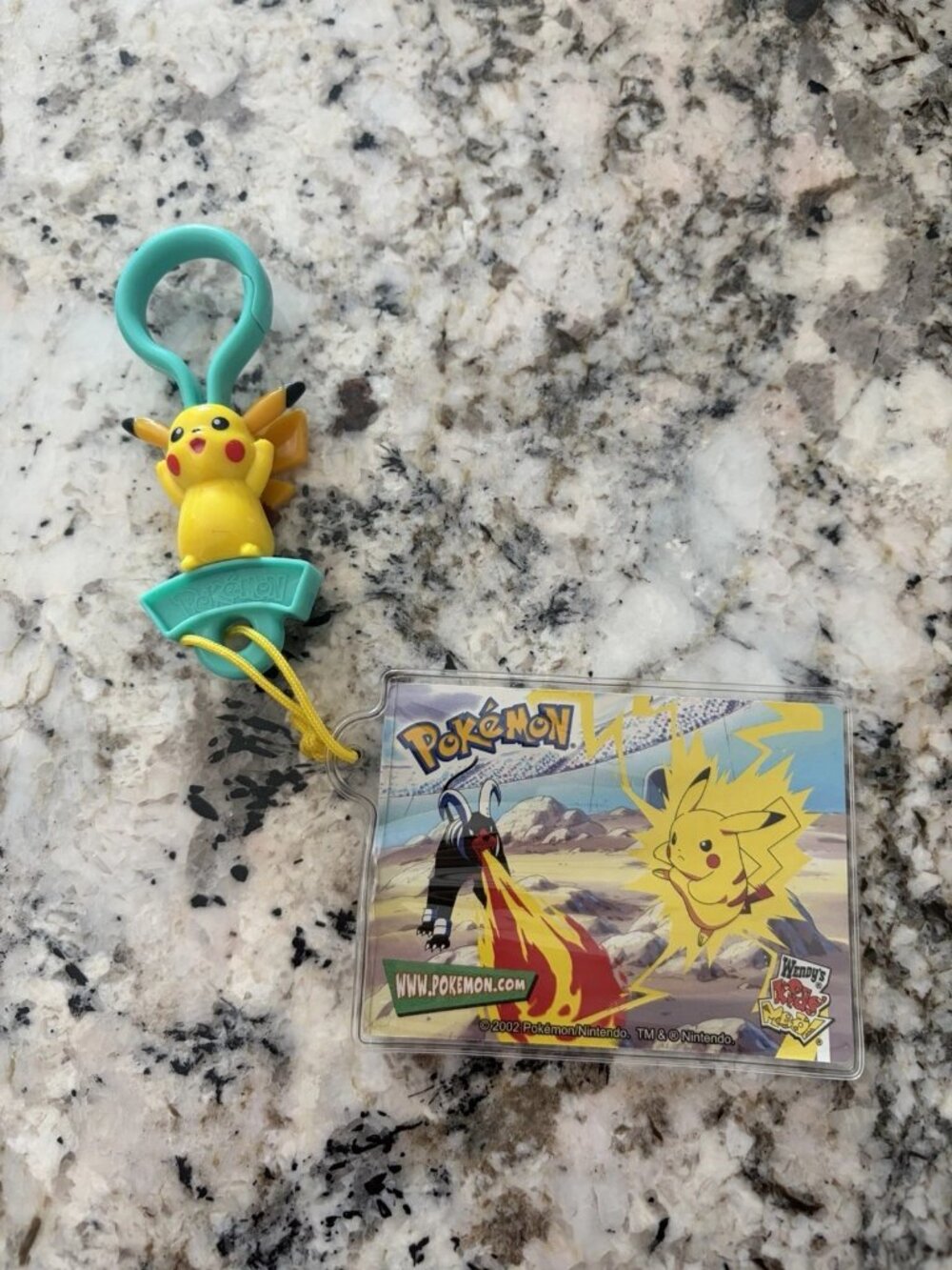 2002 Wendy's Pokemon Pikachu Keychain Vintage